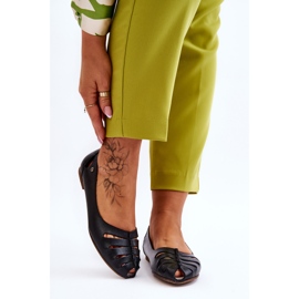 Lemar Balerini confortabili din piele pentru femei Black Luka negru 1