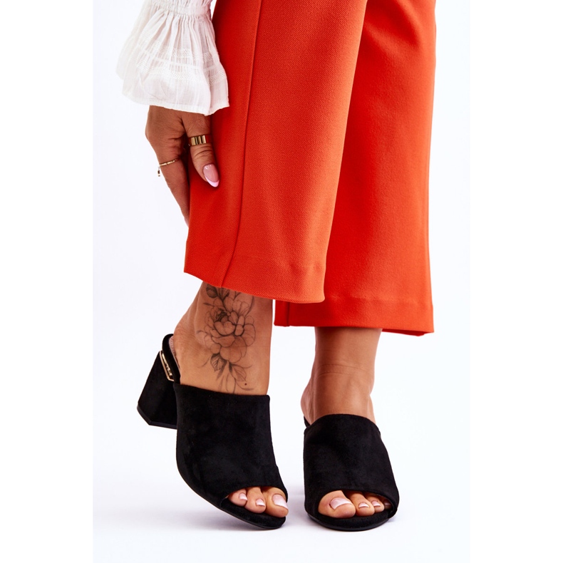 Vinceza Papuci de damă din piele intoarsa cu toc inalt Black Carter negru 1 Vinceza Papuci de damă din piele intoarsa cu toc inalt Black Carter negru 1