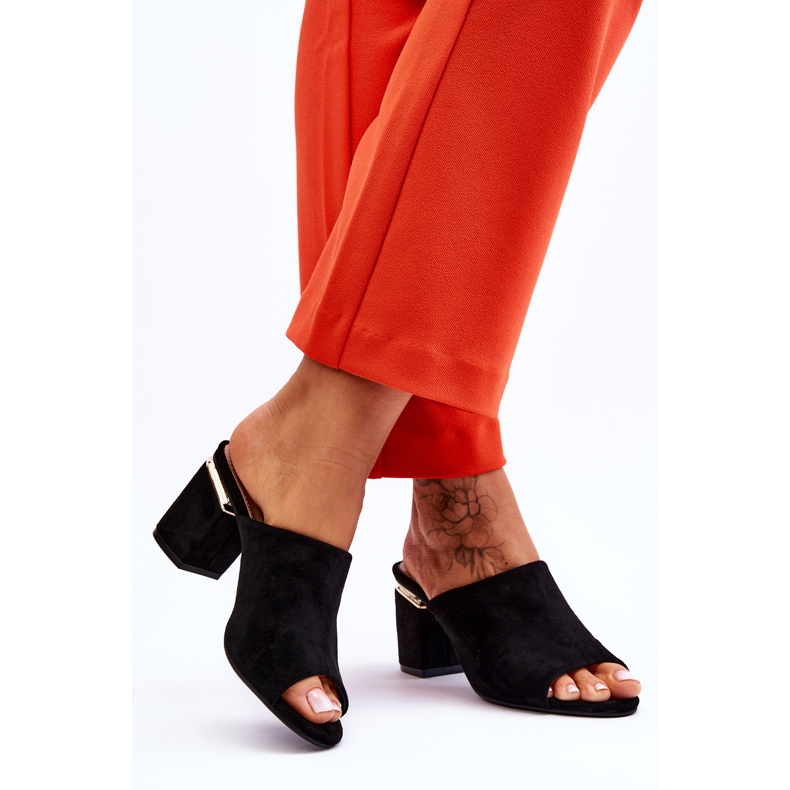 Vinceza Papuci de damă din piele intoarsa cu toc inalt Black Carter negru 2 Vinceza Papuci de damă din piele intoarsa cu toc inalt Black Carter negru 2