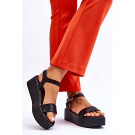 Vinceza Sandale de damă pe o platformă masivă Casen negre negru 2