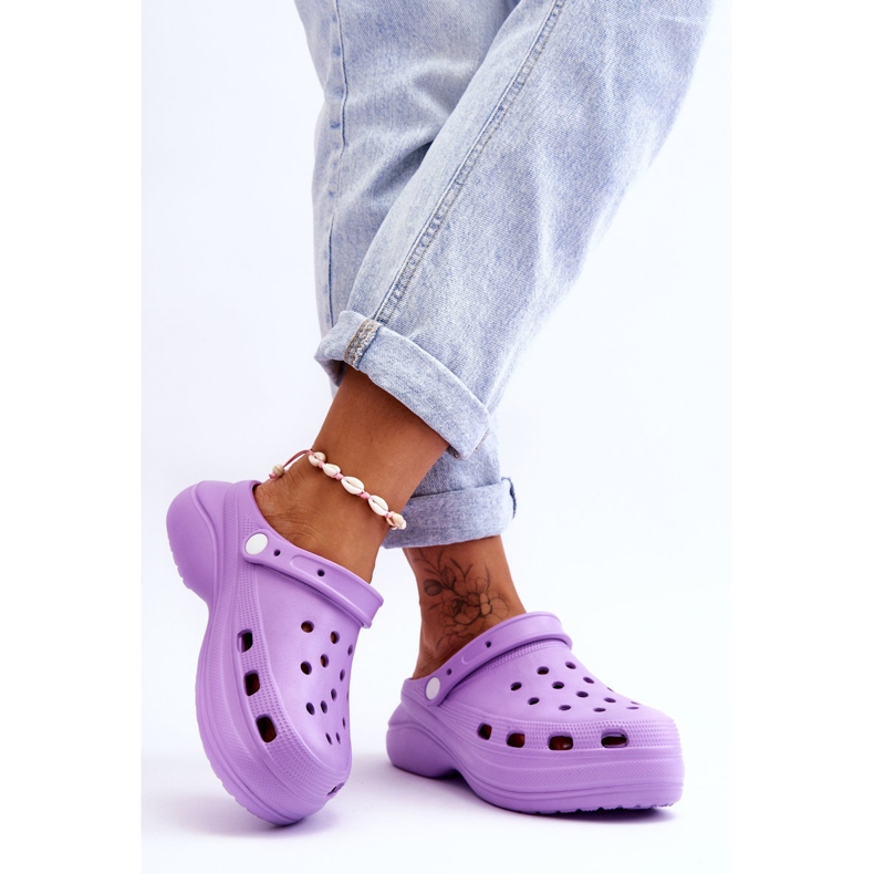 FS1 Papuci de damă cu spumă Crocs Purple Coline violet 2 FS1 Papuci de damă cu spumă Crocs Purple Coline violet 2