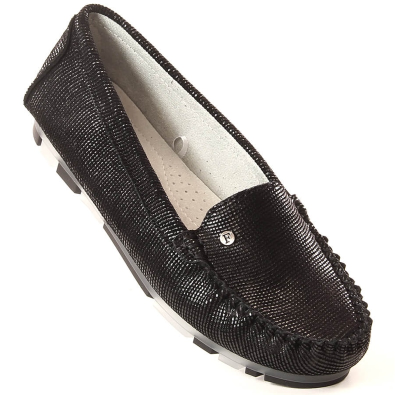 Mocasini de dama din piele neagra lucioasa Filippo DP2037 negru 1