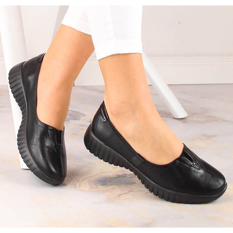 Pantofi slip-on negri de damă Jezzi RMR2270-6 negri negru 1