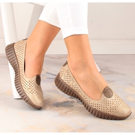 Pantofi ajurati de dama bej Jezzi RMR2270-4 2
