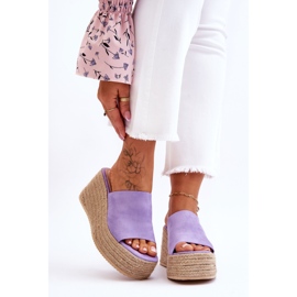FS1 Papuci cu pană și platformă pentru femei violet Ysabel 1