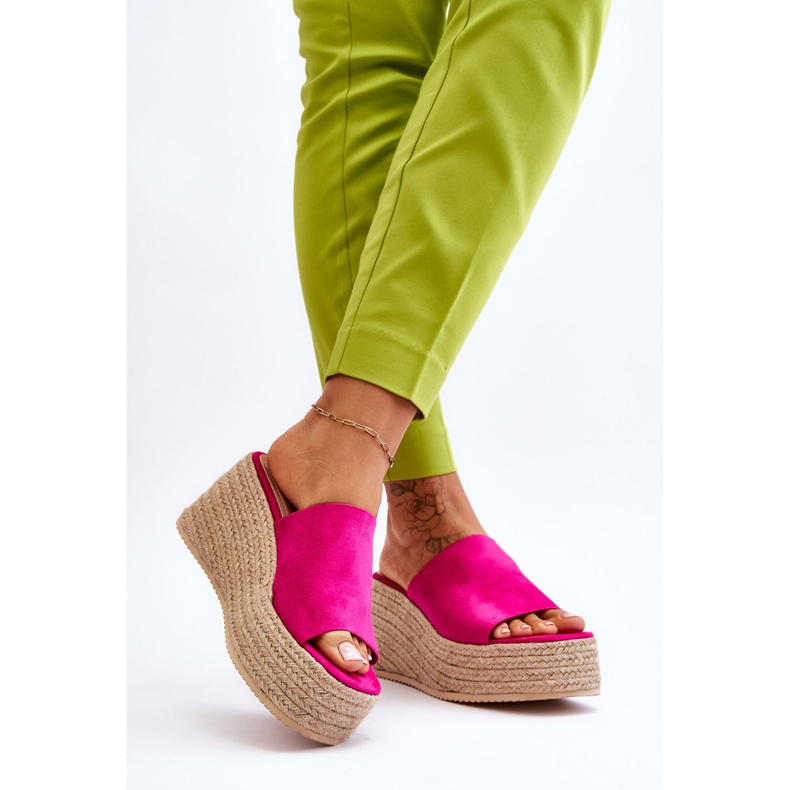 FS1 Flip-flops de damă cu platformă, fucsia Ysabel roz 2