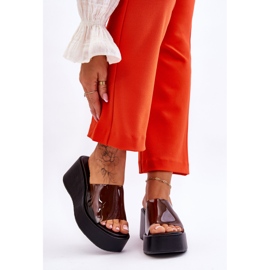 FS1 Papuci de damă cu pană transparenți Negri Eliane negru 1