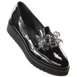Brogues lacuite cu cristale Vinceza W JAN198 negru 1