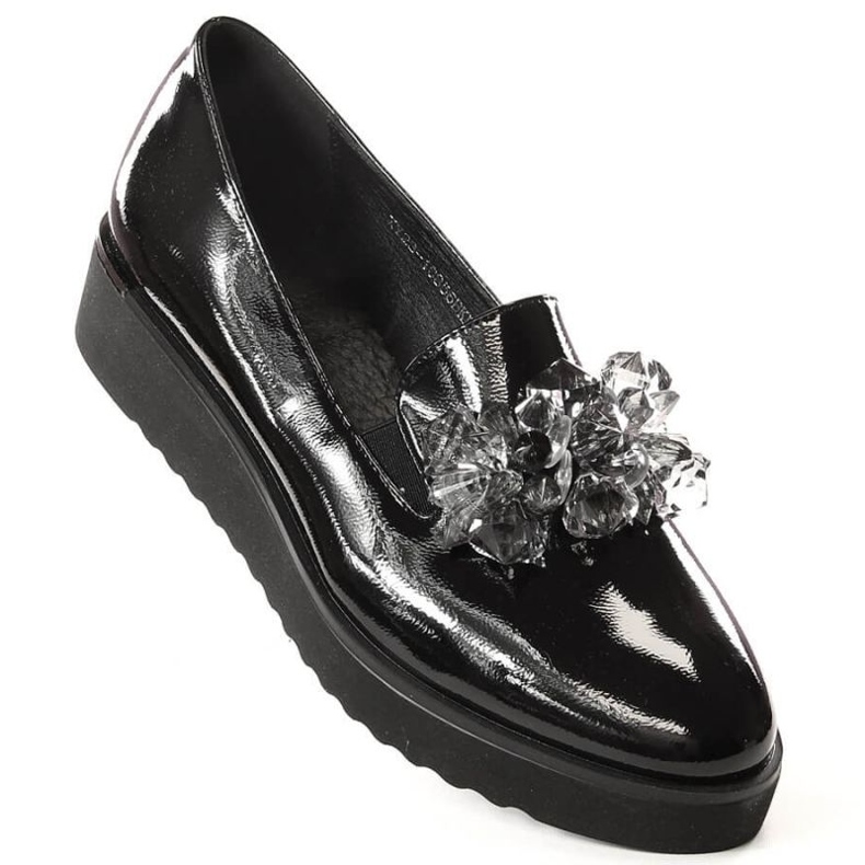 Brogues lacuite cu cristale Vinceza W JAN198 negru 1