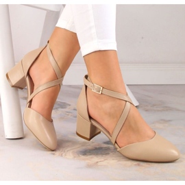 Sandale formale cu toc inalt Sergio Leone W SK365C bej 1