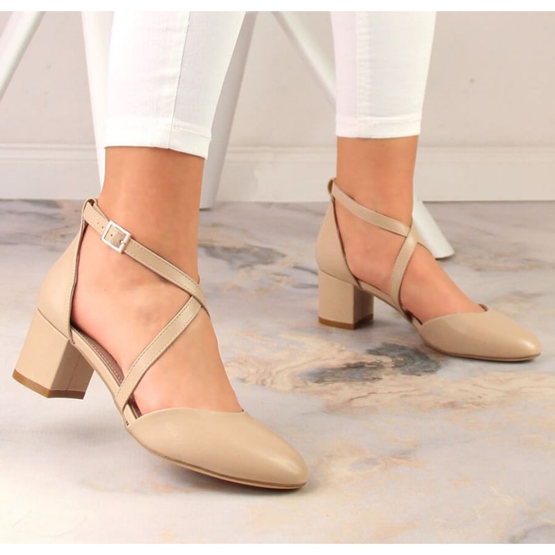 Sandale formale cu toc inalt Sergio Leone W SK365C bej 2