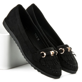 Seastar Mocasini cu franjuri negru 1 Seastar Mocasini cu franjuri negru 1