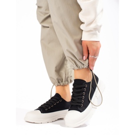 SHELOVET Adidași negri pe platformă negru 1