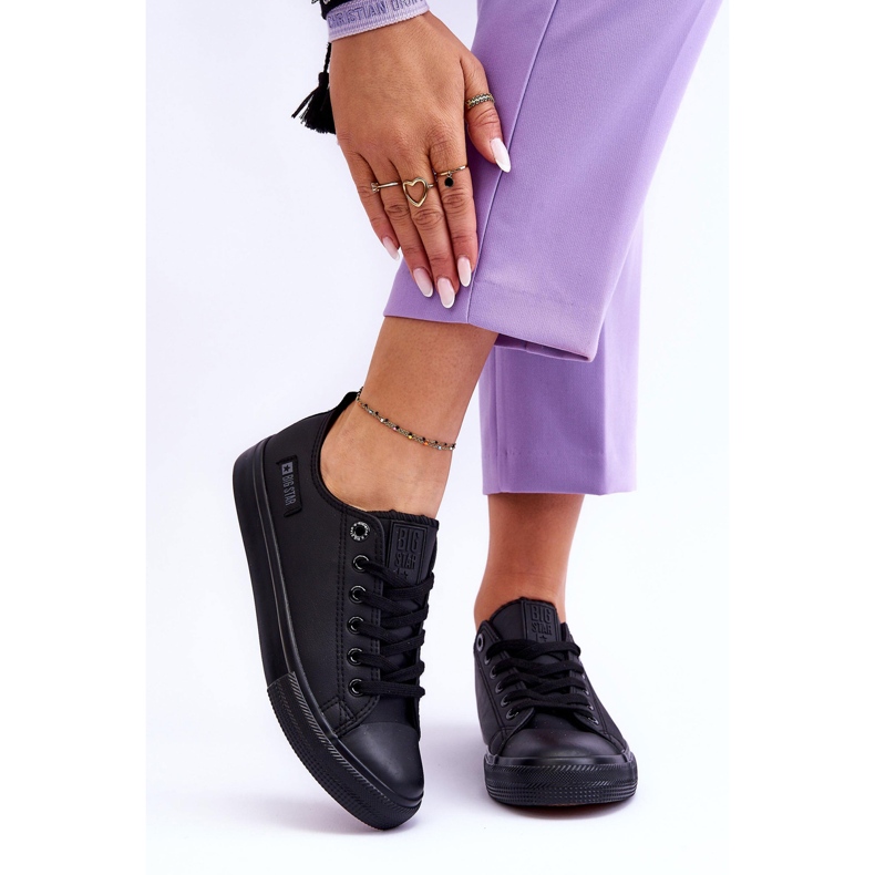 Pantofi de damă din piele Big Star KK274011 Negri negru 2