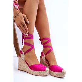 Sandale Legate Pe O Pană Înaltă Fuchsia Lendy roz 6