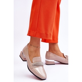 S.Barski Mocasini din Piele Lacuata Cu Strasuri Bej Lavern 2 S.Barski Mocasini din Piele Lacuata Cu Strasuri Bej Lavern 2