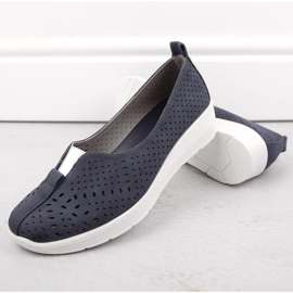 Pantofi slip-on ajurat pentru damă Jezzi RMR1840-13 gri 4