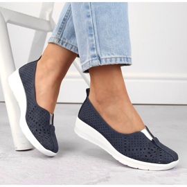 Pantofi slip-on ajurat pentru damă Jezzi RMR1840-13 gri 5