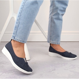 Pantofi slip-on ajurat pentru damă Jezzi RMR1840-13 gri 6