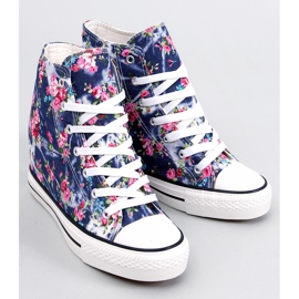 BM Tenisi înalți cu pană florală Paradis Navy albastru 1
