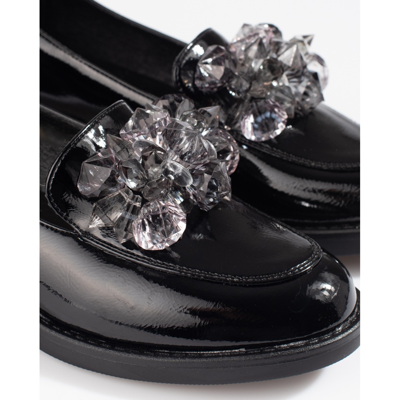 W. Potocki Pantofi dama lacuiti cu decor Potocki negru 1