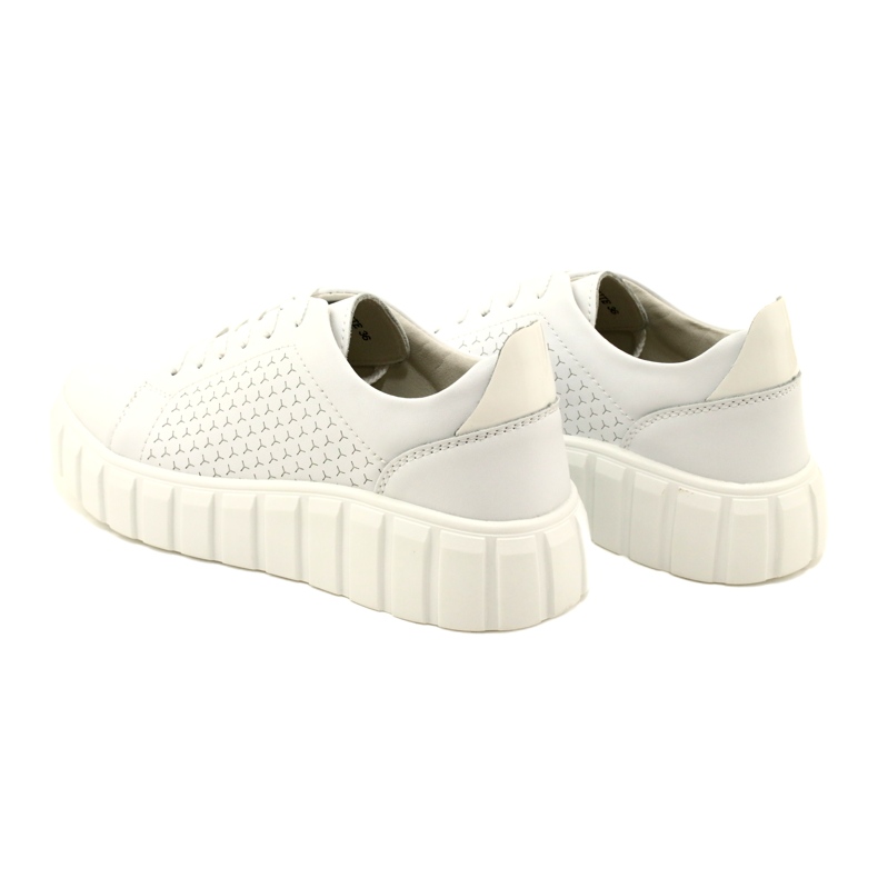 Pantofi de sport alb cu legat din piele Evento 23PB32-5739 6