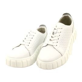 Pantofi de sport alb cu legat din piele Evento 23PB32-5739 3
