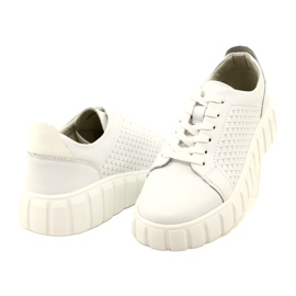 Pantofi de sport alb cu legat din piele Evento 23PB32-5739 4