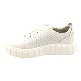 Pantofi de sport alb cu legat din piele Evento 23PB32-5739 2