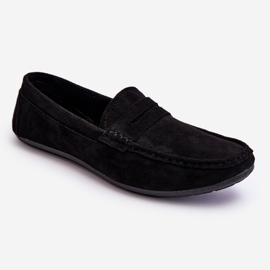 Mocasini de piele intoarsa pentru barbati Black Mack negru 1