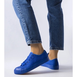Adidași albaștri din țesătură de la Thibodeau albastru 1