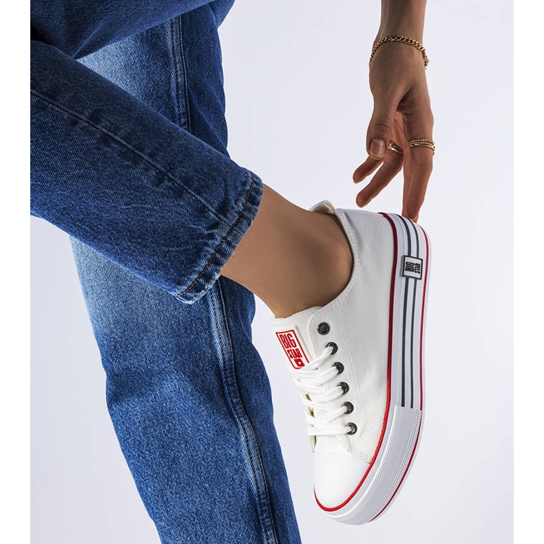 Tenisi albi pe platforma Big Star LL274180 1