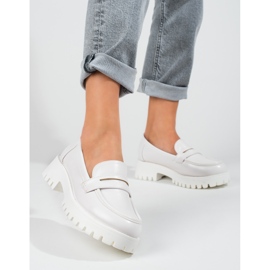Mocasini de dama albi cu platforma Shelovet 1