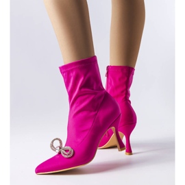 PA1 Cizme roz decorate cu o fundita de zirconiu Marte 1