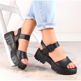 Sandale de dama negre cu platforma Vinceza SG23-7852 negru 1