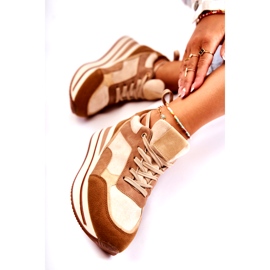 PS1 Pantofi sport de piele intoarsa de dama maro-bej Elisse 3