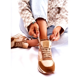 PS1 Pantofi sport de piele intoarsa de dama maro-bej Elisse 4