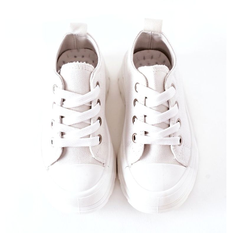 Adidași pentru copii pe platforma albă 3