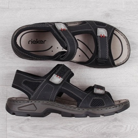 Rieker 26156 sandale negre confortabile cu velcro pentru bărbați negru 1
