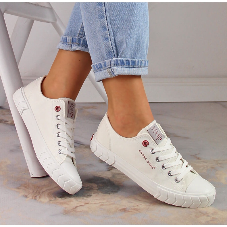Pantofi sport albi cu șireturi Cross Jeans LL2R4052C 1