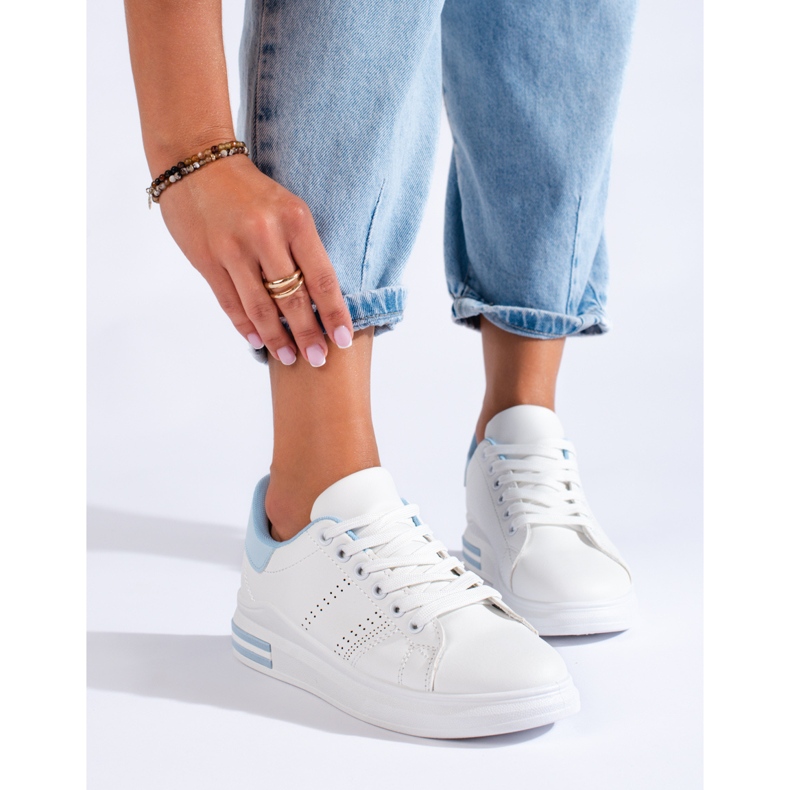 Pantofi sport albi adidași pe platforma Shelovet 1