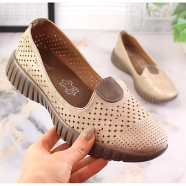 Pantofi ajurati de dama bej Jezzi RMR2270-4 5