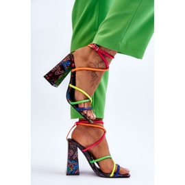 Sandale la modă cu toc înalt Josette multicolore 4