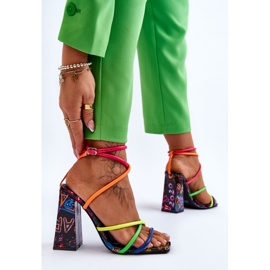 Sandale la modă cu toc înalt Josette multicolore 3