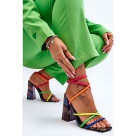 Sandale la modă cu toc înalt Josette multicolore 6