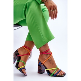 Sandale la modă cu toc înalt Josette multicolore 8