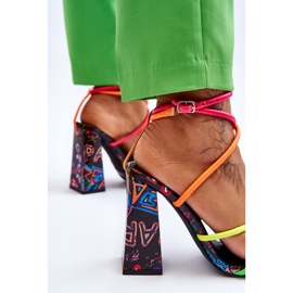 Sandale la modă cu toc înalt Josette multicolore 5