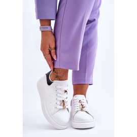 FG2 Pantofi sport de damă pe o platformă masivă Chante alb și negru 1