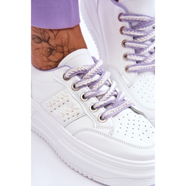Pantofi de damă la modă cu platformă alb-violet Claribel 4