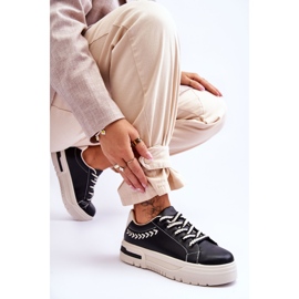 FG2 Pantofi Sport Dama Comozi Pe Platforma Devan Negru Si Bej 5